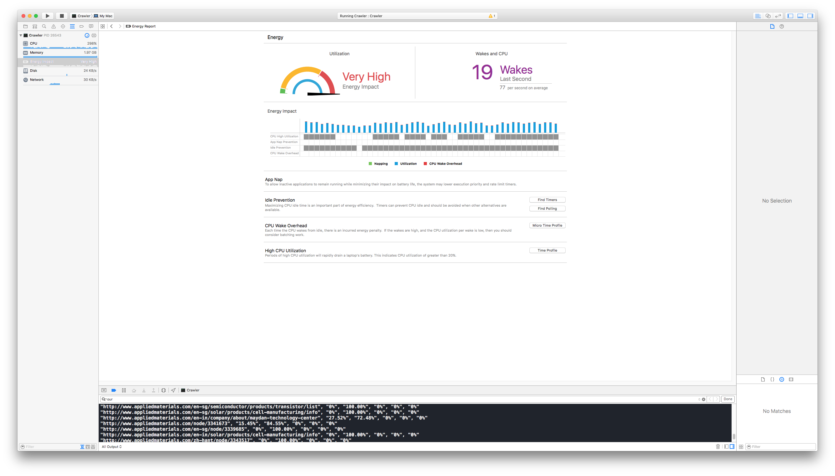 Xcode - Energy Impact