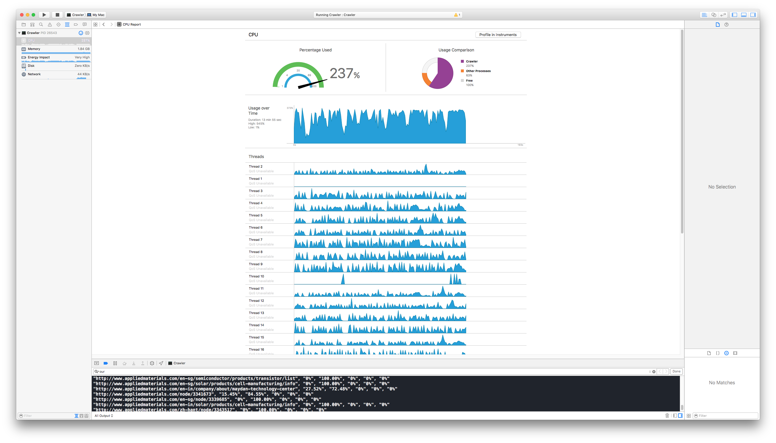 Calculating percentages of translated text on a website using a Multi-Threaded Crawler and a Naive Bayes Classifier written in Swift