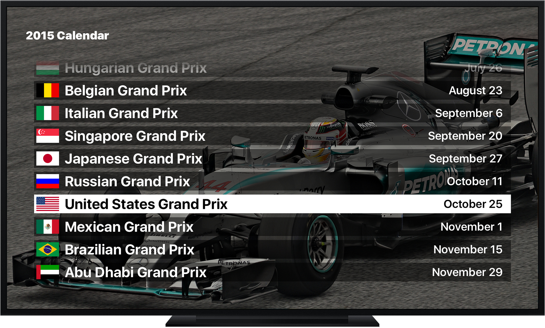 Season Calendar - Grand Prix Stats